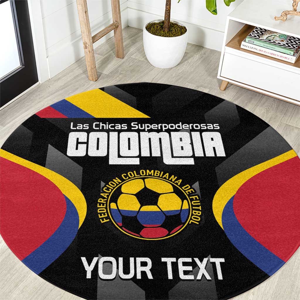 Custom Colombia Football Round Carpet Vamos Las Chicas Superpoderosas - Wonder Print Shop