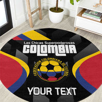 Custom Colombia Football Round Carpet Vamos Las Chicas Superpoderosas - Wonder Print Shop