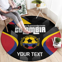 Custom Colombia Football Round Carpet Vamos Las Chicas Superpoderosas - Wonder Print Shop