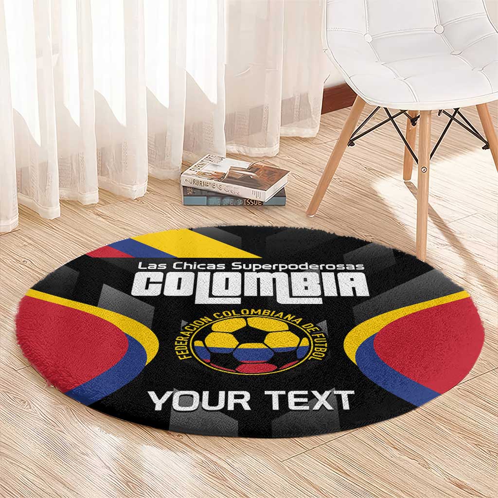 Custom Colombia Football Round Carpet Vamos Las Chicas Superpoderosas - Wonder Print Shop