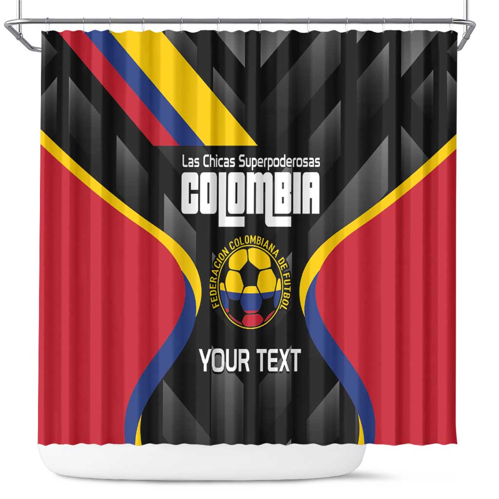 Custom Colombia Football Shower Curtain Vamos Las Chicas Superpoderosas - Wonder Print Shop