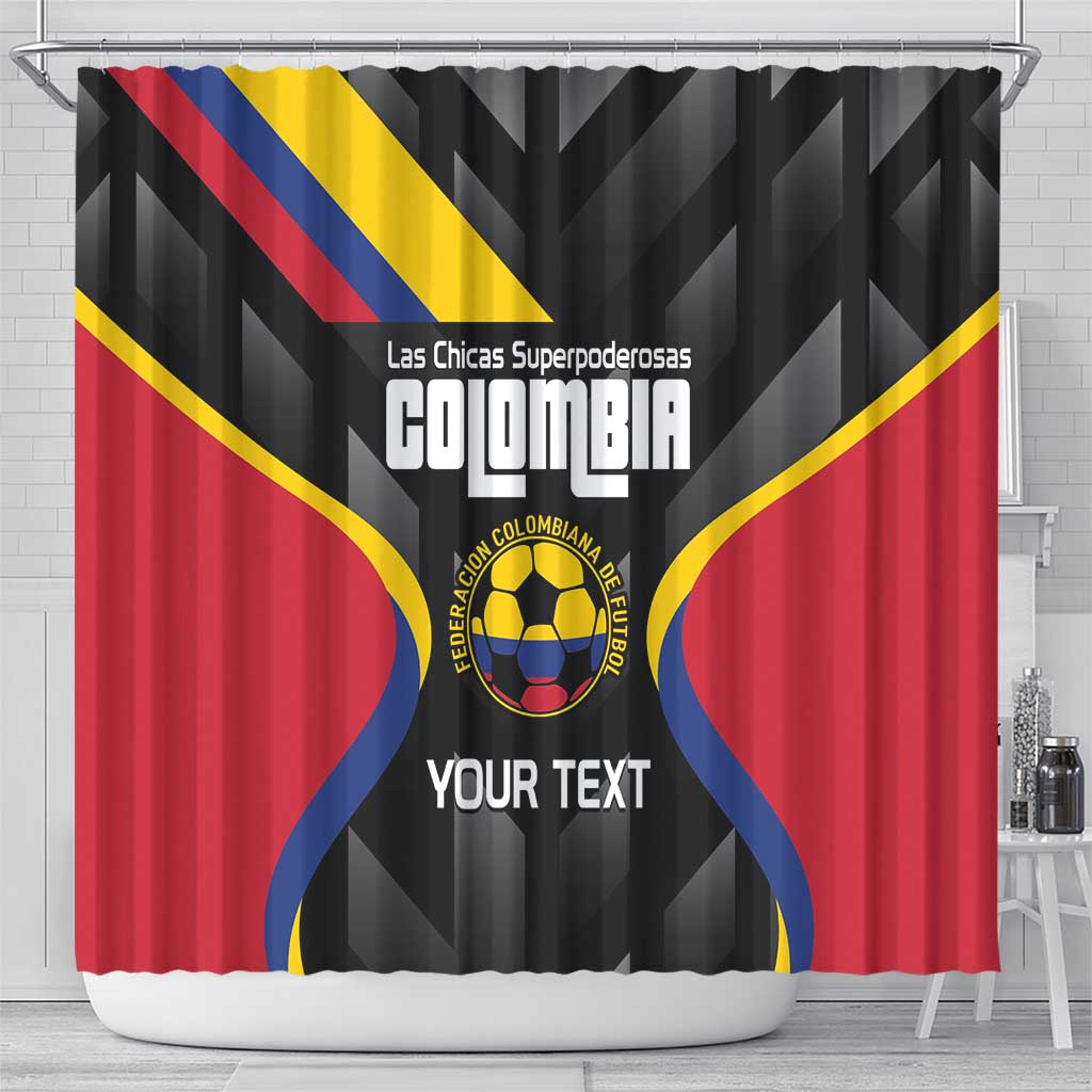Custom Colombia Football Shower Curtain Vamos Las Chicas Superpoderosas - Wonder Print Shop