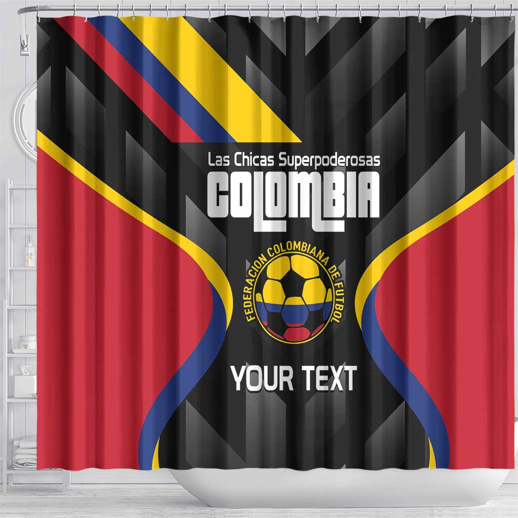 Custom Colombia Football Shower Curtain Vamos Las Chicas Superpoderosas - Wonder Print Shop