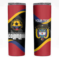 Custom Colombia Football Skinny Tumbler Vamos Las Chicas Superpoderosas - Wonder Print Shop