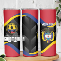 Custom Colombia Football Skinny Tumbler Vamos Las Chicas Superpoderosas - Wonder Print Shop