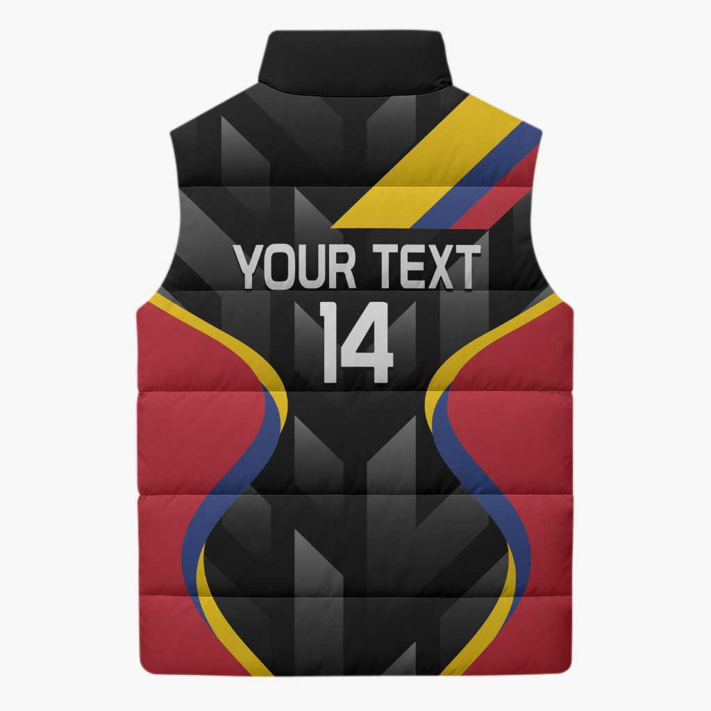 Custom Colombia Football Sleeveless Puffer Jacket Vamos Las Chicas Superpoderosas - Wonder Print Shop