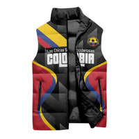 Custom Colombia Football Sleeveless Puffer Jacket Vamos Las Chicas Superpoderosas - Wonder Print Shop