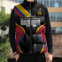 Custom Colombia Football Sleeveless Puffer Jacket Vamos Las Chicas Superpoderosas - Wonder Print Shop