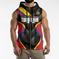 Custom Colombia Football Sleeveless Zip Hoodie Vamos Las Chicas Superpoderosas - Wonder Print Shop