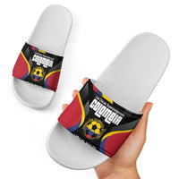 Custom Colombia Football Slide Sandals Vamos Las Chicas Superpoderosas - Wonder Print Shop