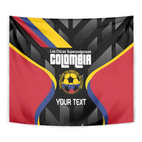 Custom Colombia Football Tapestry Vamos Las Chicas Superpoderosas - Wonder Print Shop