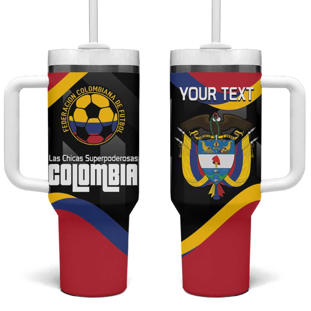 Custom Colombia Football Tumbler With Handle Vamos Las Chicas Superpoderosas - Wonder Print Shop
