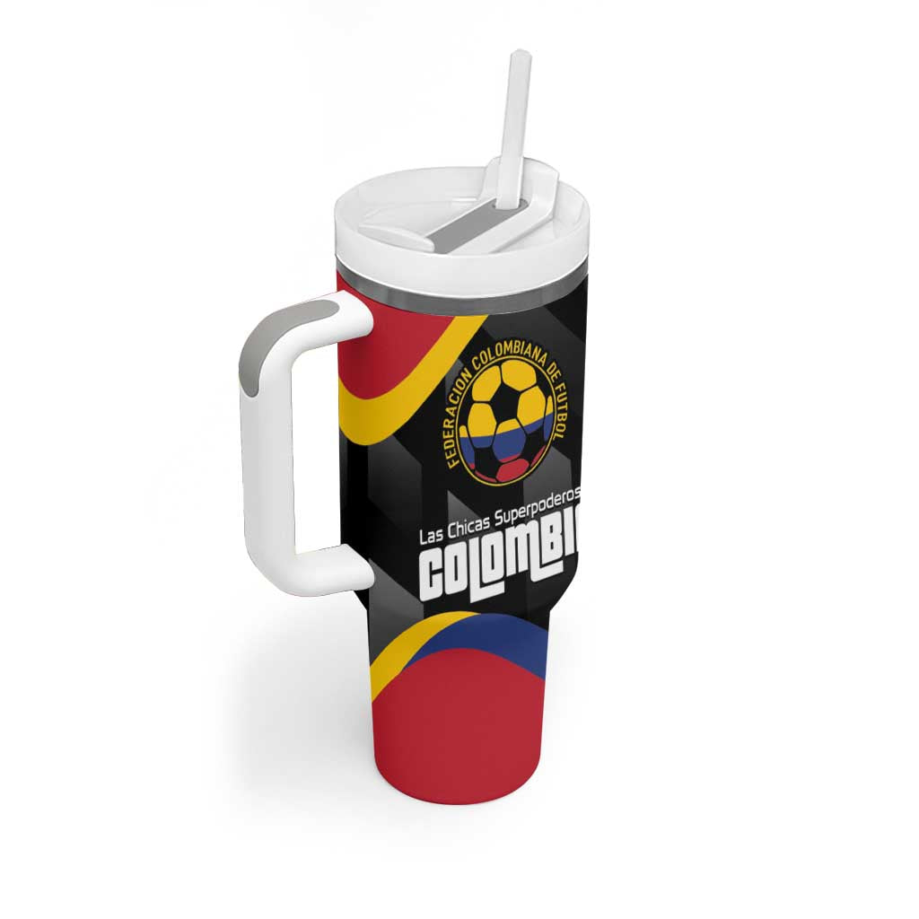 Custom Colombia Football Tumbler With Handle Vamos Las Chicas Superpoderosas - Wonder Print Shop