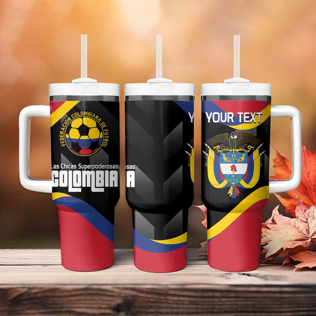 Custom Colombia Football Tumbler With Handle Vamos Las Chicas Superpoderosas - Wonder Print Shop