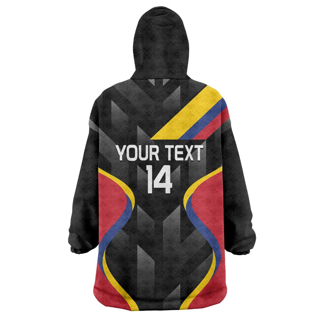 Custom Colombia Football Wearable Blanket Hoodie Vamos Las Chicas Superpoderosas - Wonder Print Shop