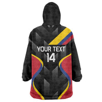 Custom Colombia Football Wearable Blanket Hoodie Vamos Las Chicas Superpoderosas - Wonder Print Shop