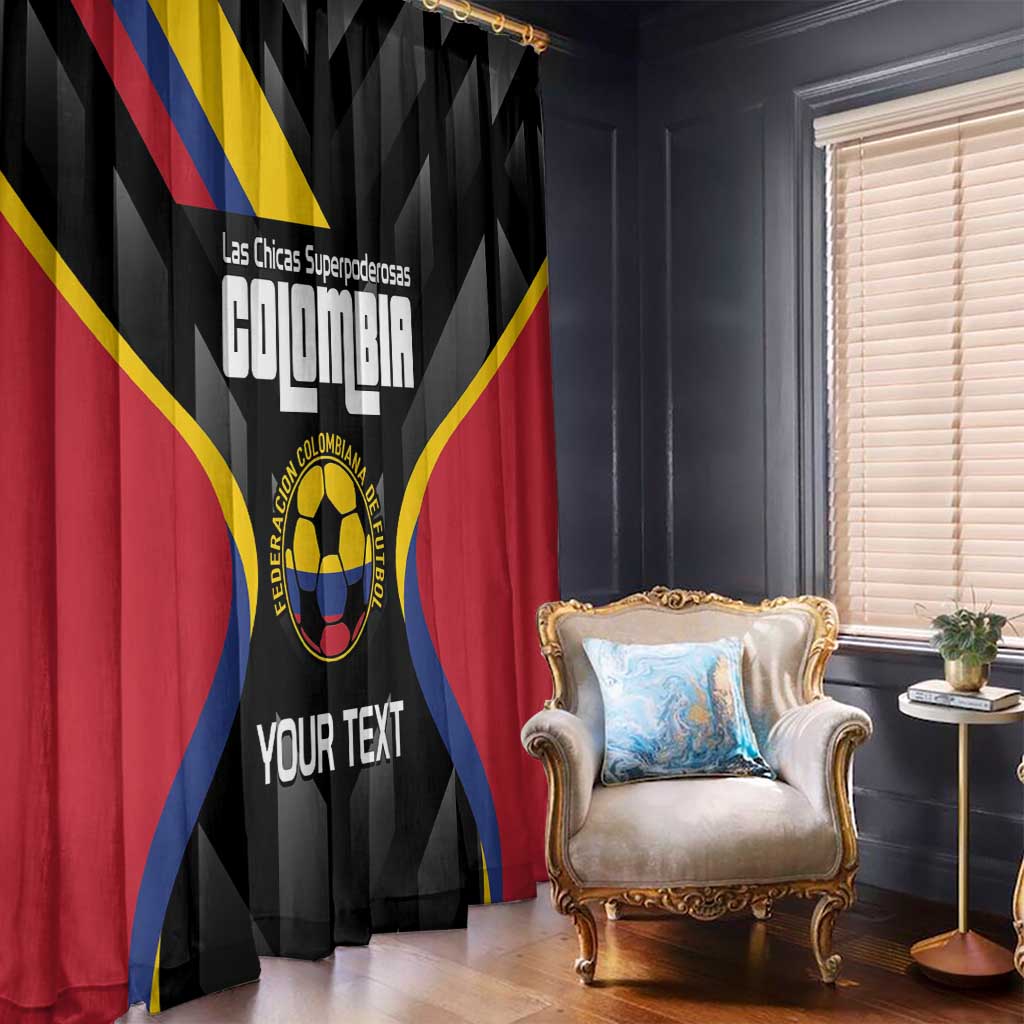 Custom Colombia Football Window Curtain Vamos Las Chicas Superpoderosas - Wonder Print Shop