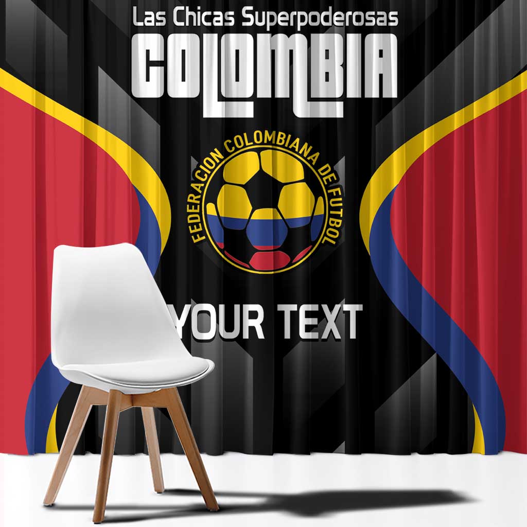 Custom Colombia Football Window Curtain Vamos Las Chicas Superpoderosas - Wonder Print Shop