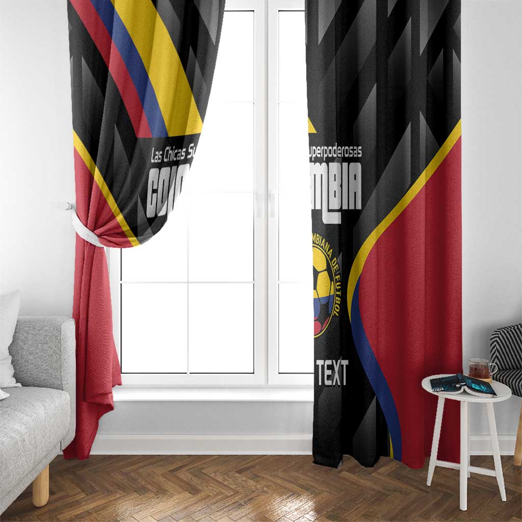 Custom Colombia Football Window Curtain Vamos Las Chicas Superpoderosas - Wonder Print Shop