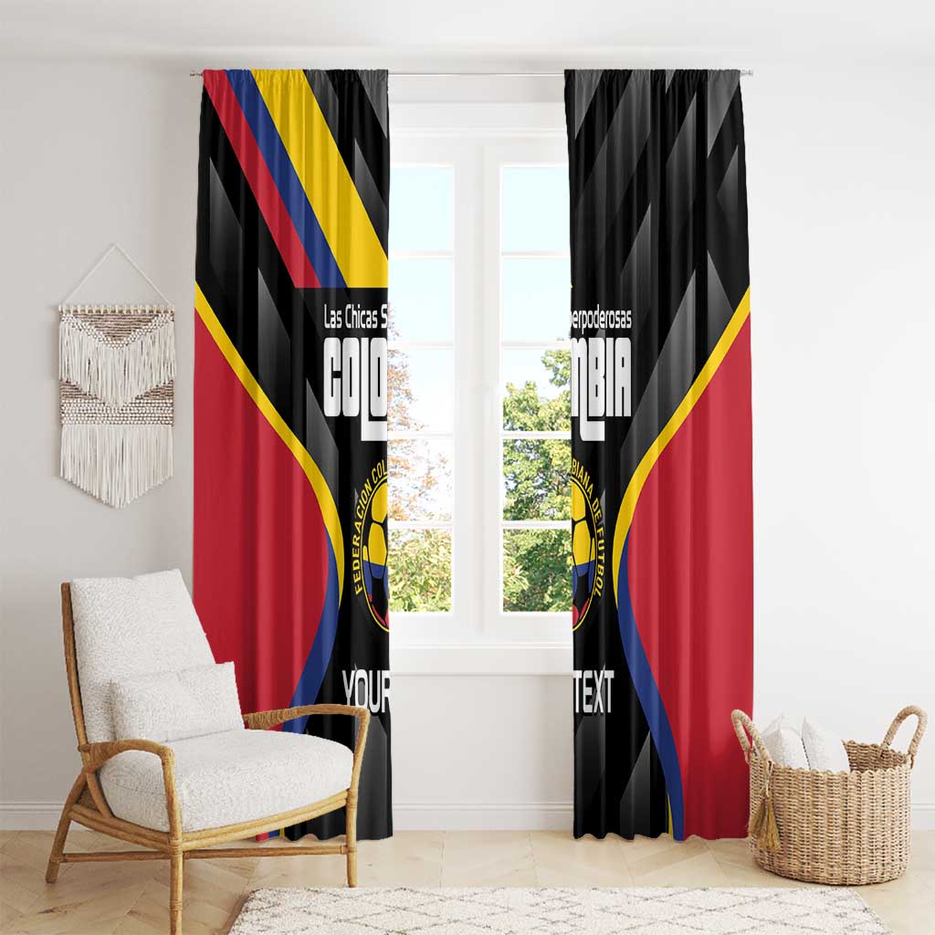 Custom Colombia Football Window Curtain Vamos Las Chicas Superpoderosas - Wonder Print Shop