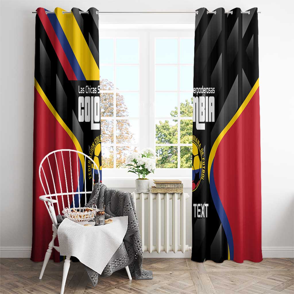 Custom Colombia Football Window Curtain Vamos Las Chicas Superpoderosas - Wonder Print Shop