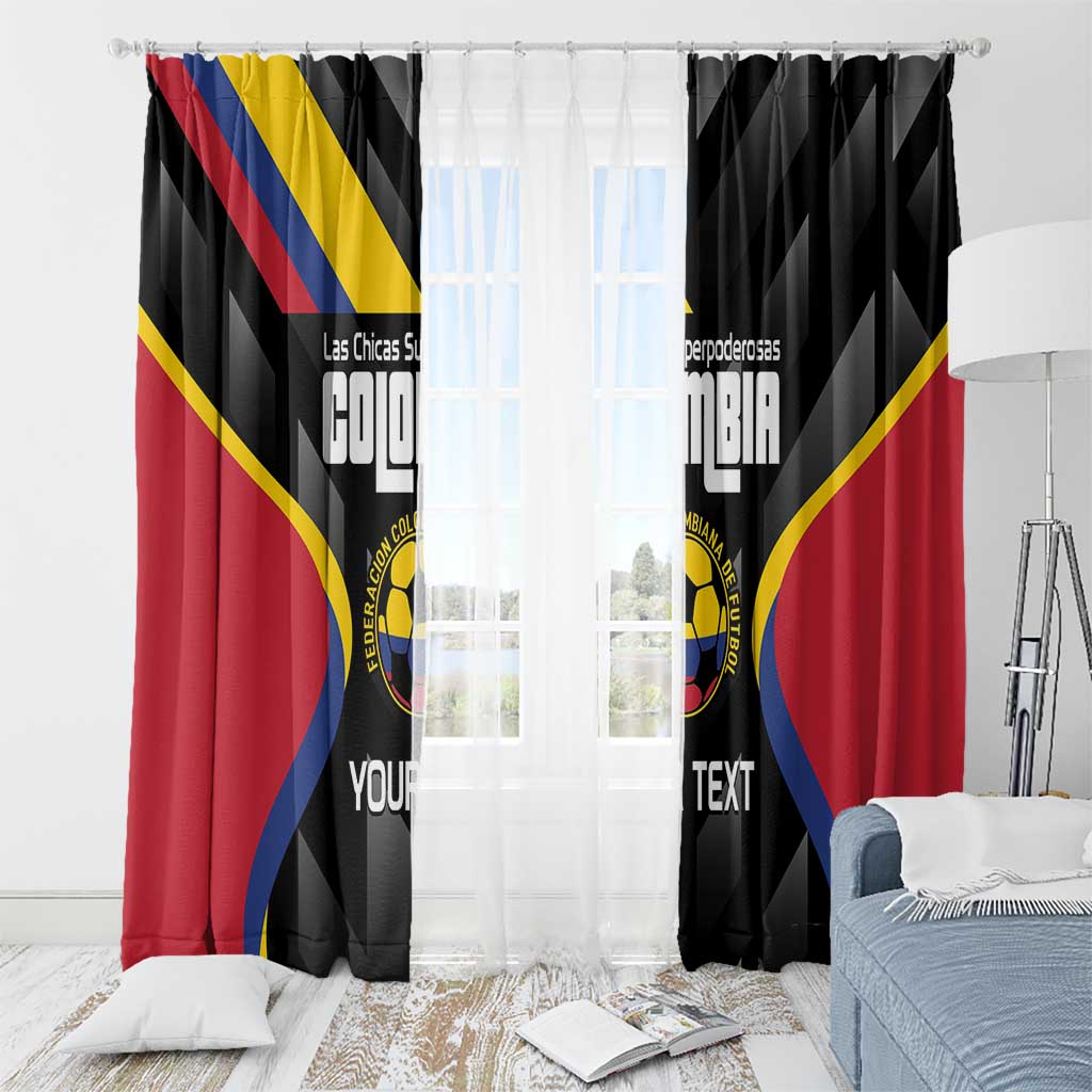 Custom Colombia Football Window Curtain Vamos Las Chicas Superpoderosas - Wonder Print Shop