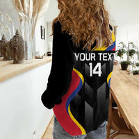 Custom Colombia Football Women Casual Shirt Vamos Las Chicas Superpoderosas - Wonder Print Shop