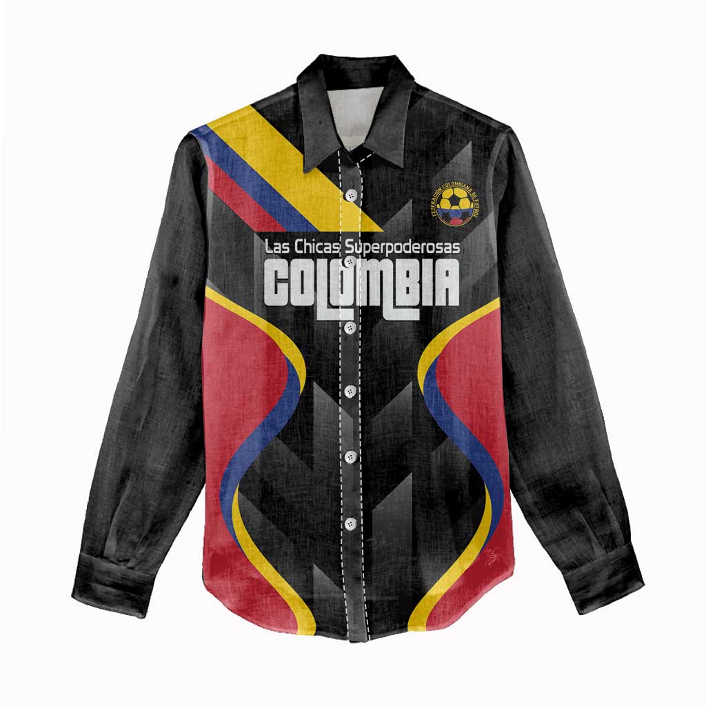 Custom Colombia Football Women Casual Shirt Vamos Las Chicas Superpoderosas - Wonder Print Shop