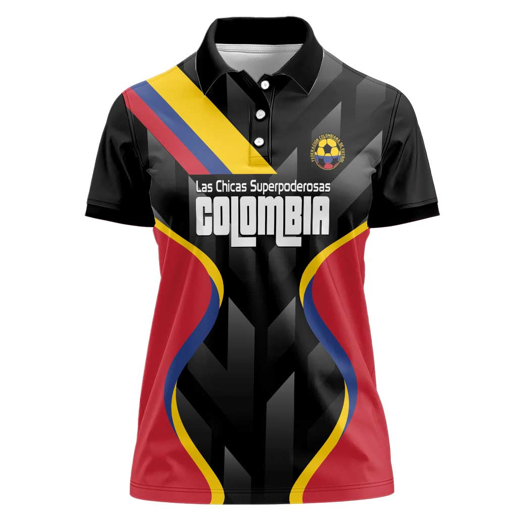 Custom Colombia Football Women Polo Shirt Vamos Las Chicas Superpoderosas - Wonder Print Shop