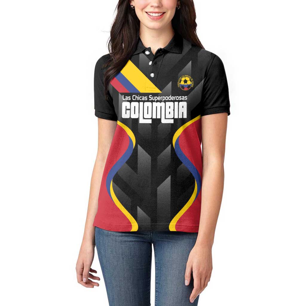 Custom Colombia Football Women Polo Shirt Vamos Las Chicas Superpoderosas - Wonder Print Shop