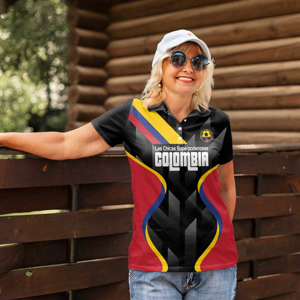 Custom Colombia Football Women Polo Shirt Vamos Las Chicas Superpoderosas - Wonder Print Shop