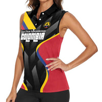 Custom Colombia Football Women Sleeveless Polo Shirt Vamos Las Chicas Superpoderosas - Wonder Print Shop