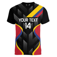 Custom Colombia Football Women V-Neck T-Shirt Vamos Las Chicas Superpoderosas - Wonder Print Shop