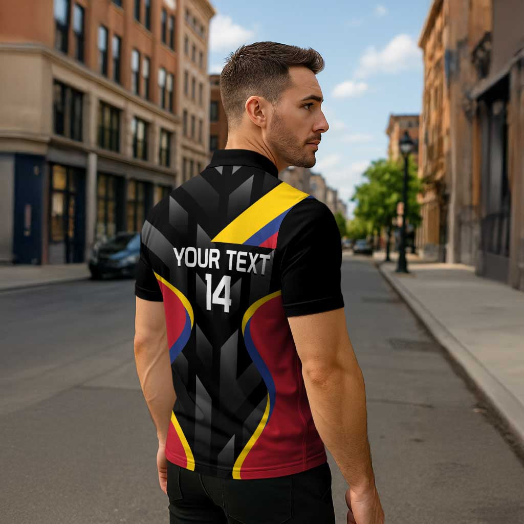 Custom Colombia Football Zipper Polo Shirt Vamos Las Chicas Superpoderosas - Wonder Print Shop