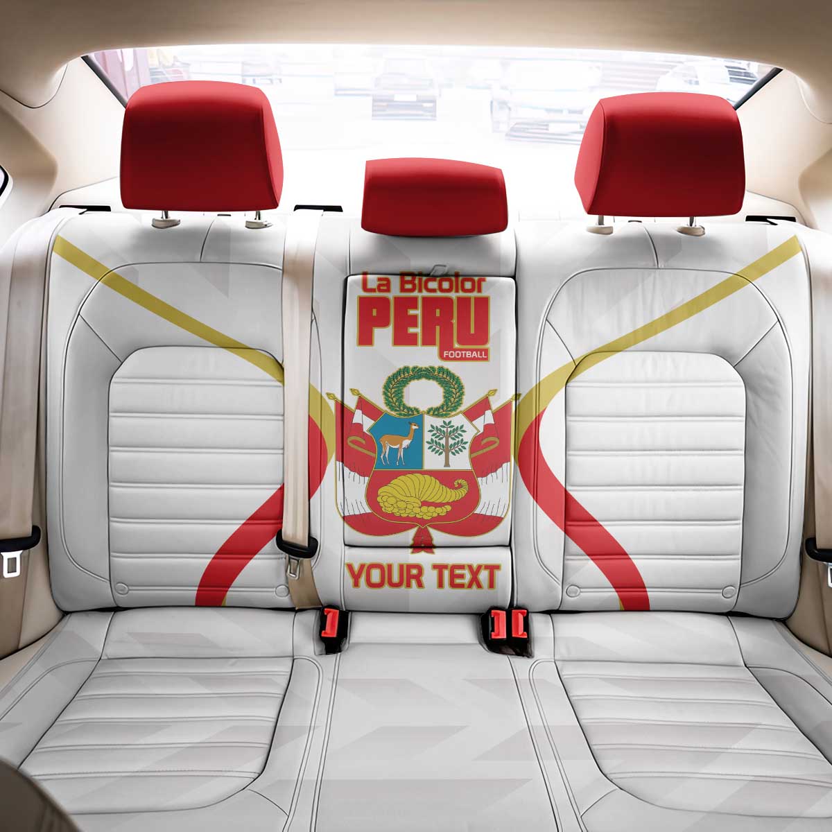 Custom Peru Football Back Car Seat Cover Vamos La Bicolor - Wonder Print Shop