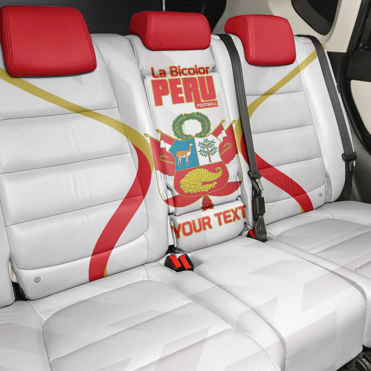Custom Peru Football Back Car Seat Cover Vamos La Bicolor - Wonder Print Shop