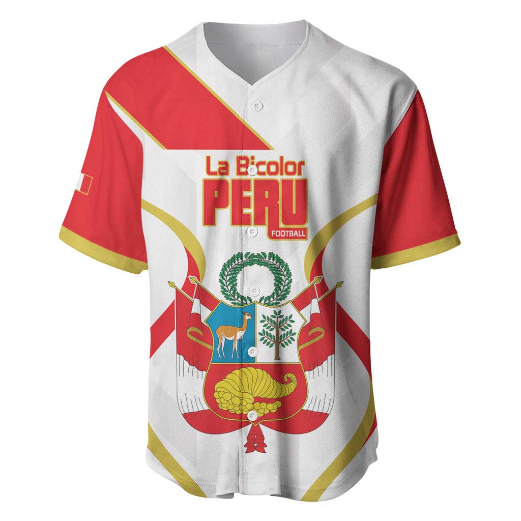 Custom Peru Football Baseball Jersey Vamos La Bicolor - Wonder Print Shop