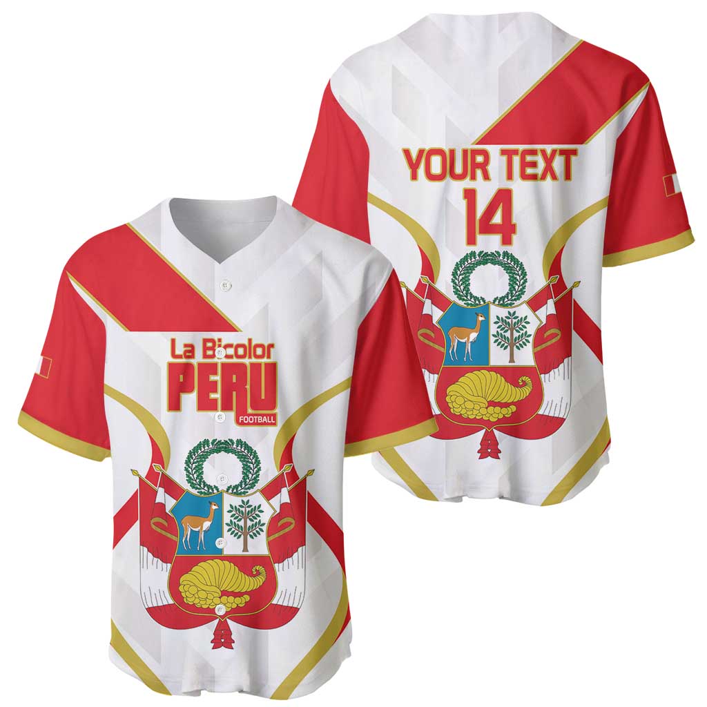 Custom Peru Football Baseball Jersey Vamos La Bicolor - Wonder Print Shop