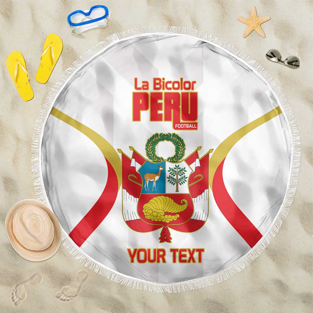 Custom Peru Football Beach Blanket Vamos La Bicolor - Wonder Print Shop