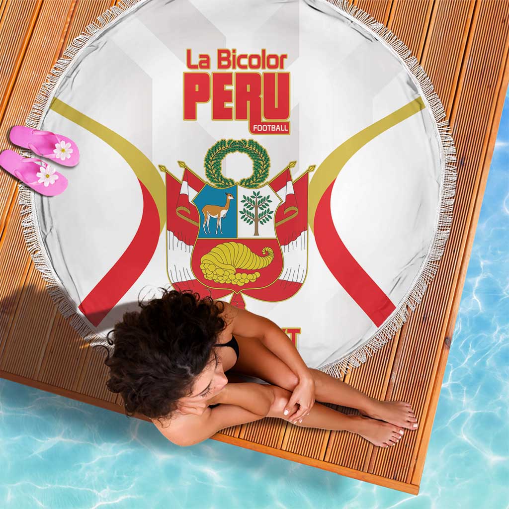 Custom Peru Football Beach Blanket Vamos La Bicolor - Wonder Print Shop