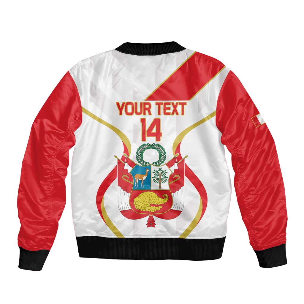 Custom Peru Football Bomber Jacket Vamos La Bicolor - Wonder Print Shop