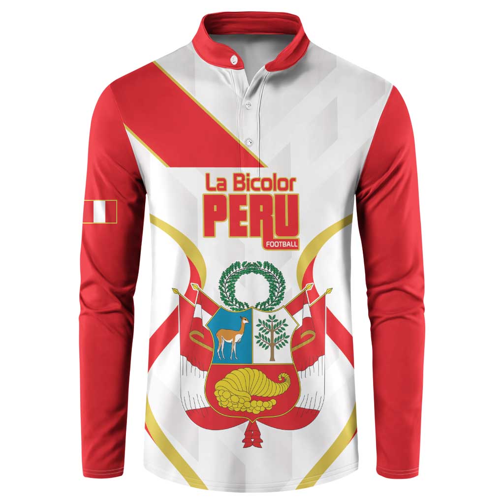 Custom Peru Football Button Sweatshirt Vamos La Bicolor - Wonder Print Shop