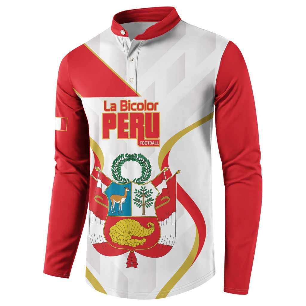 Custom Peru Football Button Sweatshirt Vamos La Bicolor - Wonder Print Shop