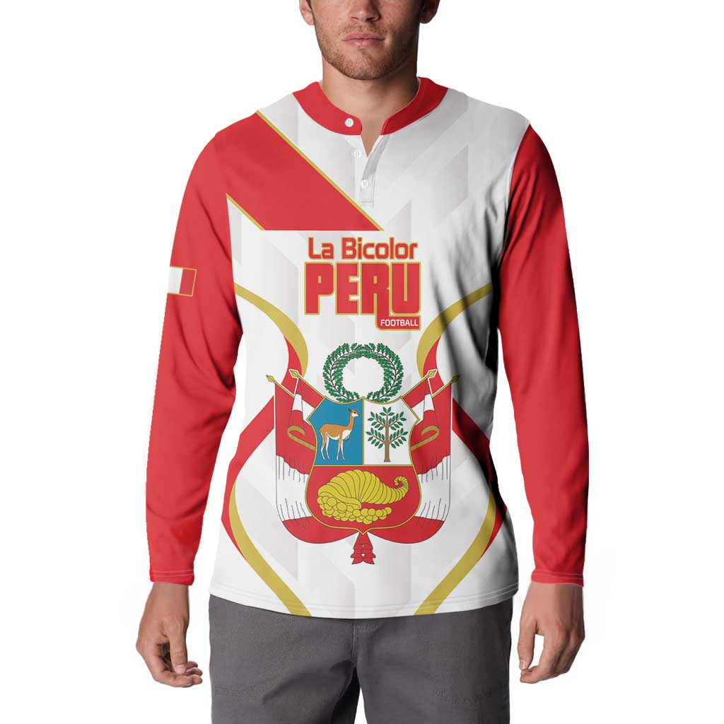 Custom Peru Football Button Sweatshirt Vamos La Bicolor - Wonder Print Shop