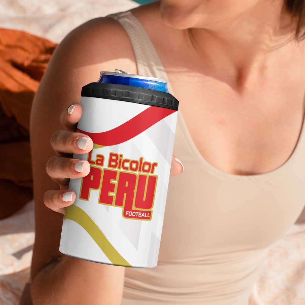 Custom Peru Football 4 in 1 Can Cooler Tumbler Vamos La Bicolor - Wonder Print Shop