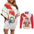 Custom Peru Football Couples Matching Off Shoulder Short Dress and Long Sleeve Button Shirt Vamos La Bicolor - Wonder Print Shop