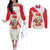 Custom Peru Football Couples Matching Off The Shoulder Long Sleeve Dress and Long Sleeve Button Shirt Vamos La Bicolor - Wonder Print Shop
