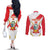 Custom Peru Football Couples Matching Off The Shoulder Long Sleeve Dress and Long Sleeve Button Shirt Vamos La Bicolor - Wonder Print Shop
