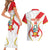 Custom Peru Football Couples Matching Short Sleeve Bodycon Dress and Hawaiian Shirt Vamos La Bicolor - Wonder Print Shop
