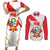 Custom Peru Football Couples Matching Short Sleeve Bodycon Dress and Long Sleeve Button Shirt Vamos La Bicolor - Wonder Print Shop